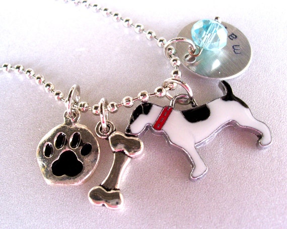 Personalized Enamel Dog Charm Necklace Charm Jewelry Dog