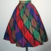 50's 60's Vibrant Pleated Mad Men Circle Skirt S