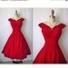 STOREWIDE SALE 50's Cocktail Dress // Vintage 1950's Red Velvet Cocktail Party Holiday Dress S