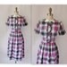 1940's Tuxedo Plaid Cotton Garden Party Picnic Dress S