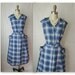50's Day Dress // Vintage 1950's Plaid Cotton Casual Shirtwaist Day Dress XL XXL