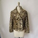 60's Faux Fur Leopard Print Jacket // Vintage 1950's Glam Spotted Cat Jacket Pea Coat Safari M L