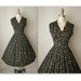 50's Floral Print Dress // Vintage 1950's Floral Print Cotton Garden Party Day Dress S