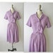 60's Shirtwaist Dress // Vintage 1950's Lavender Gingham Cotton Mad Men Shirtwaist Day Dress M