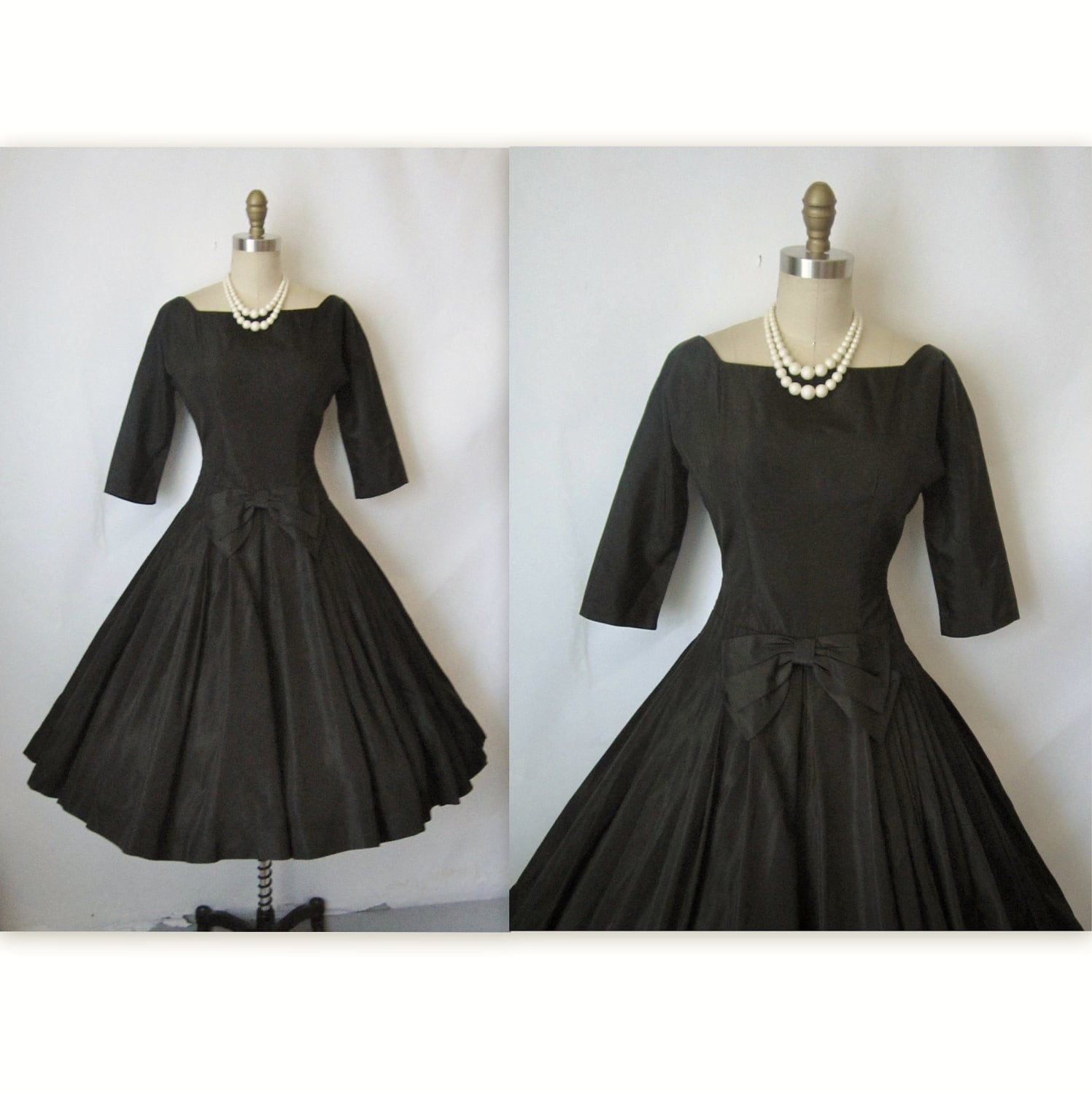 50's Cocktail Dress // Vintage 1950's Black by TheVintageStudio
