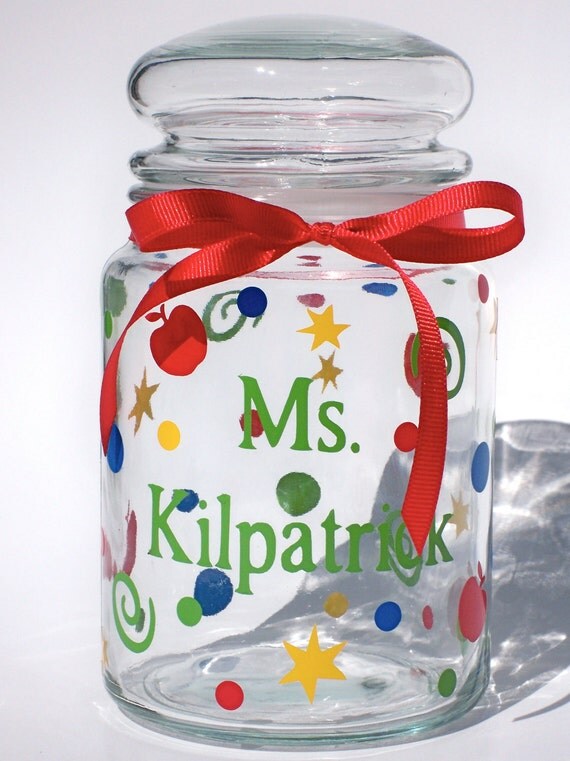 Items similar to Personalized Candy Jar for Teachers on Etsy