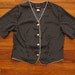 women's vintage navy polka dot blouse.