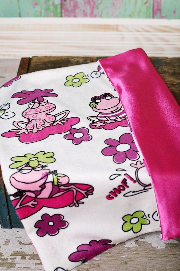 Little Turtle Lovie Froggy Pink Minky with by TheLittleTurtle