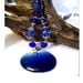 CLEARANCE - Royal Blue Mother of Pearl Pendant Necklace - FREE SHIPPING