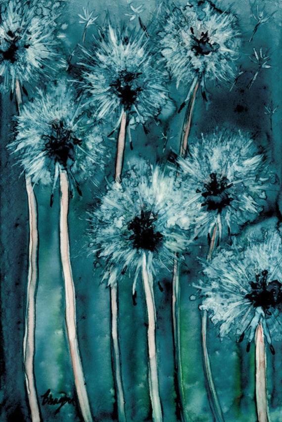 Watercolor Painting Dandelion Wishes Floral By