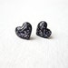 Black Hearts Tiny Ear Studs