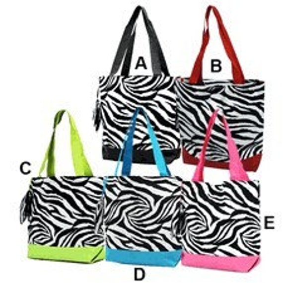 Personalized Zebra Print Tote Bag