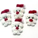 4 Santa beads, lampwork glass, Christmas beads, Santa face beads