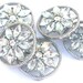 2 clear floral two hole slider beads, buttons or spacers