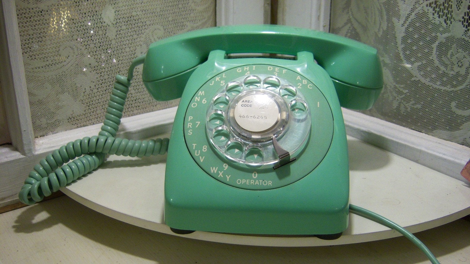 Vintage Mint Green Rotary Phone