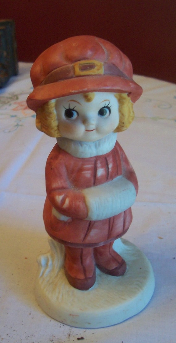 DOLLY DIMPLE 6 Bisque Figurine Winter Walk by FaeryCouture on Etsy