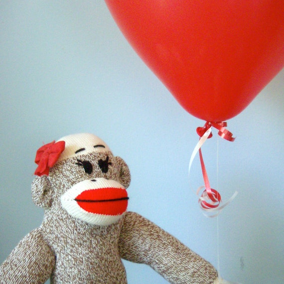 Organic Sock Monkey Doll - Organic Cotton Fill, Eco-Friendly, Handmade ...