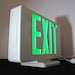 Green and White Exit Sign Light Box