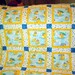 Baby Quilt SALE Yellow Duckies in the Water and Umbrellas 50" Square