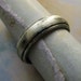 Rustic Wedding Band, 14k White Gold Men's Ring, Comfort Fit, Domed, Metalwork, Brushed, Oxidized... 5mm
