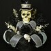Halloween Table Centerpiece, Skull Centerpiece, Poly Deco Mesh - Item 315
