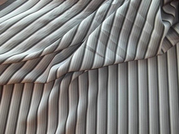 Tonal Gray and Black Stripe Sheer Fabric by sewwhatsnewfabrics