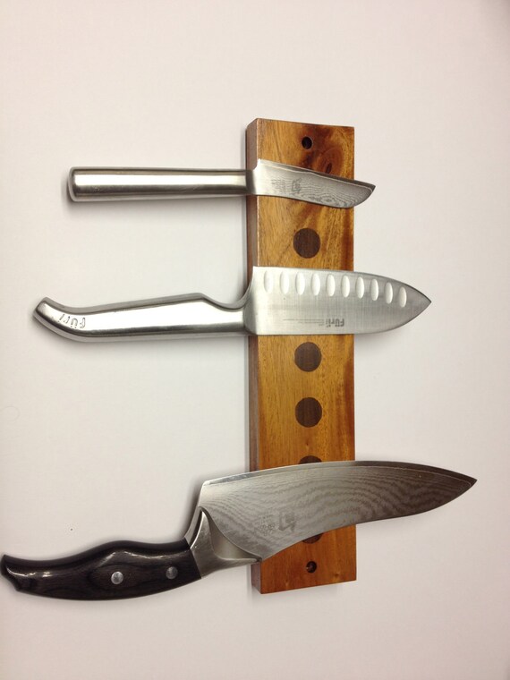12 inch Wall Mounted Mahogany Knife by handworkedwood