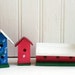 Set Of 4 Wooden Miniature Birdhouses