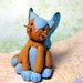 Mini Little Fairy - Brown and Blue Cat Fairy