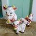 3 pc set PURPLE COW FAMILY sugar and salt pepper shakers