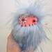 SALE Lattice the plush monster miniature blue white and pink stuffed animal