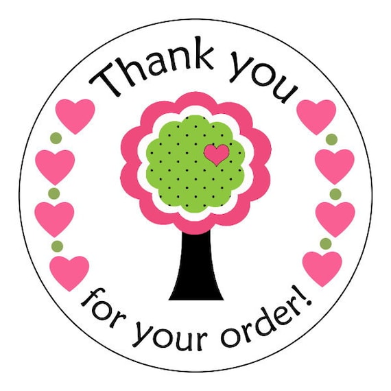 thank you stickers custom business thank you labels pink