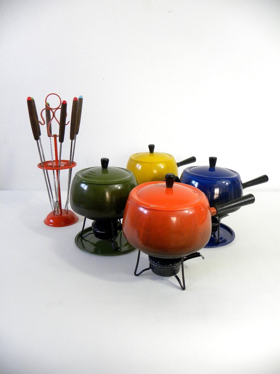Four 1960s MiniFondue Sets