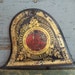 Antique European Sewing Machine Frontisplate - Black, Gold, Red Iron - Sewing Collectible
