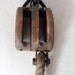 Industrial Double Wooden Pulley with Iron Hook and Hemp Rope - Madesco Easton PA