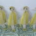 RETRO BRIDAL Shower Decorations - Set of 4 Table Decor Women in Rain Cape with Umbrella