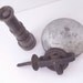 Vintage ASSEMBLAGE LOT - Brass Hose Nozzle - Metal Gas Cap - Rope Pulley Screw