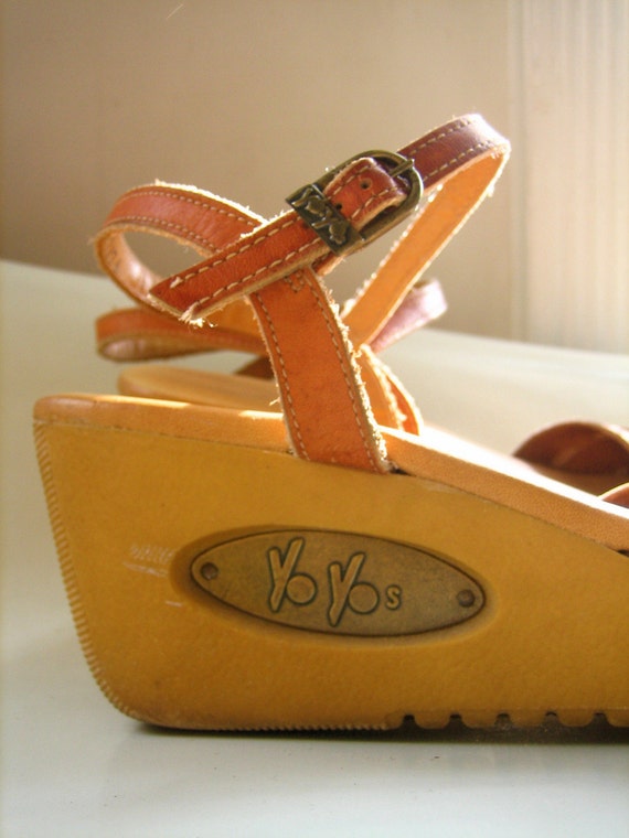 Tan 70's Yo Yo's WEDGE Sandals