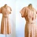 s a l e 1950s Dress / 50s Peach Lace l-xl
