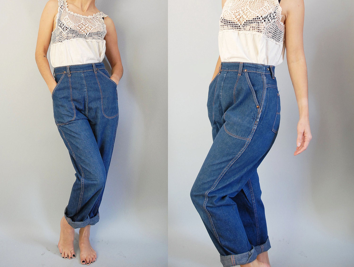 high waisted jeans 60s