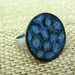 Adjustable Pottery Ring- Denim Blue Dot