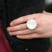X-Large Adjustable Pottery Ring- Rustic Cream