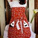 Cow Print Apron - Black - White - Polka Dot Ruffle - Farmall McCormick Print