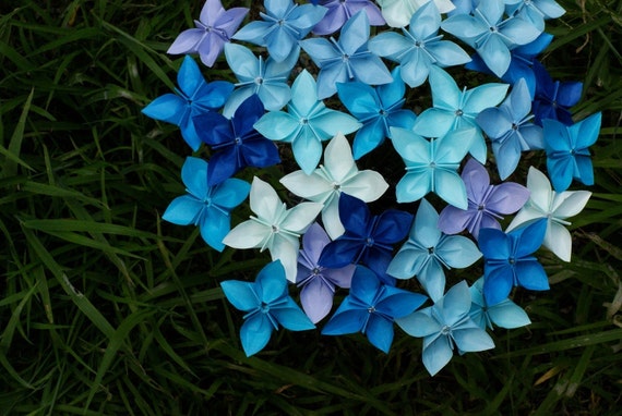 origami flower shop Blue Winter MyBohemianSummer Butterfly origami bouquet by Blooms