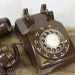 Rotary Desk Phone - Brown