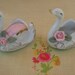 2 Little Swans/ Matching Pin Cushion and Trinket Holder