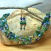 Wrap Necklace, 74", Blue and Green Multi-Beads, Dangle Earrings