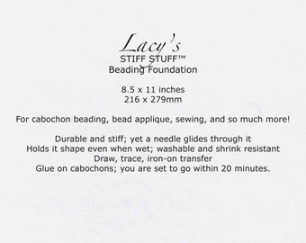 Tools & Supplies-Lacy's Stiff Stuff-Beading Foundation-White-Quantity 1