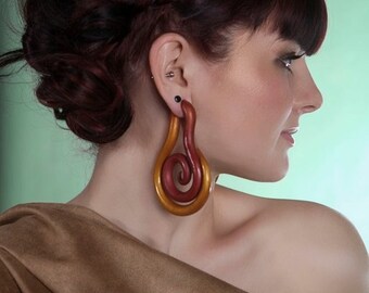 earrings lobes stretched gauges hoops malachite faux foxtails manly ivory line