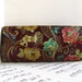 Clearance, Brown floral brocade clutch purse, flower clutch bag, brown clutch